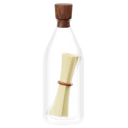Botella de mensaje  3D Icon