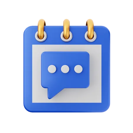 Calendario de chat de mensajes  3D Icon