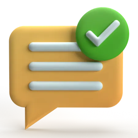 Verificación de mensajes 3D Icon