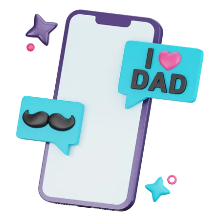 Me encanta el mensaje de papá  3D Icon
