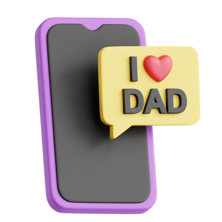 Me encanta el mensaje de papá  3D Icon