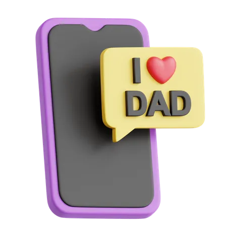 Me encanta el mensaje de papá  3D Icon