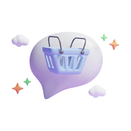 Mensaje de compras  3D Icon