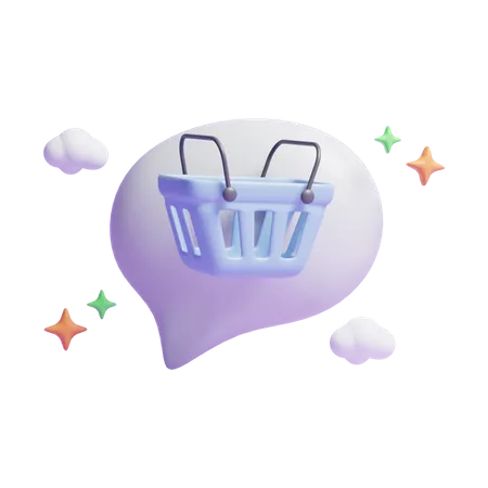 Mensaje de compras  3D Icon