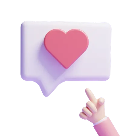 Redes Sociales 3 D Como Reaccion Con Icono De Mano O Emoji De Amor En Redes Sociales 3 D Con Icono De Mano 3D Icon