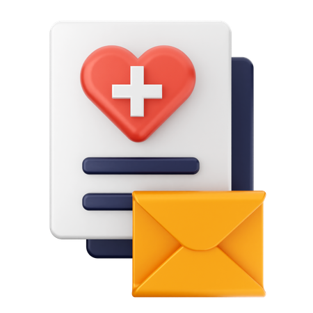 Mensaje de correo de salud  3D Icon