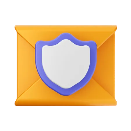 Mensaje de correo de escudo  3D Icon