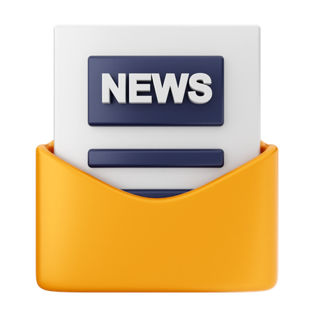 Mensaje de correo electrónico de noticias  3D Icon