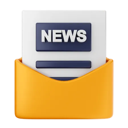 Mensaje de correo electrónico de noticias  3D Icon