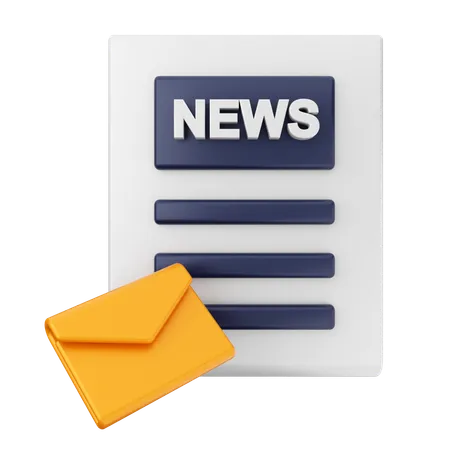 Mensaje de correo electrónico de noticias  3D Icon