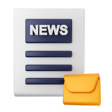 Mensaje de correo electrónico de noticias  3D Icon