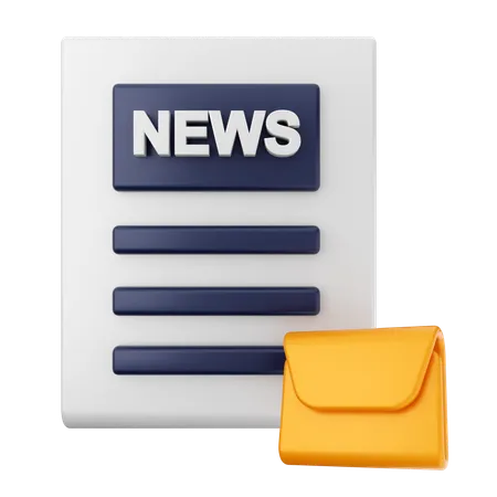 Mensaje de correo electrónico de noticias  3D Icon