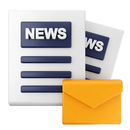 Mensaje de correo electrónico de noticias  3D Icon