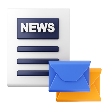 Mensaje de correo electrónico de noticias  3D Icon