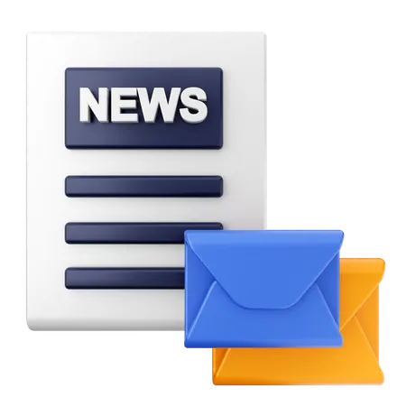 Mensaje de correo electrónico de noticias  3D Icon