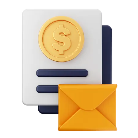 Mensaje de correo de pago  3D Icon