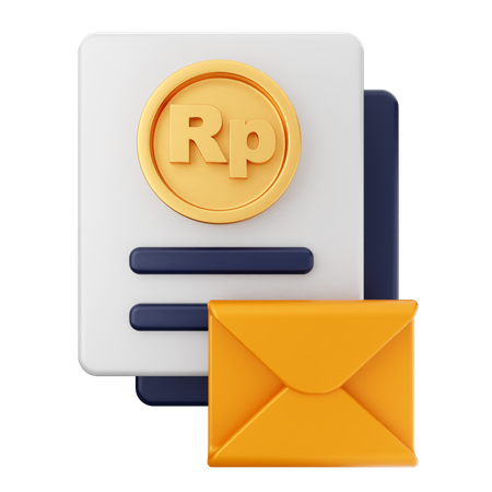 Mensaje de correo de pago  3D Icon