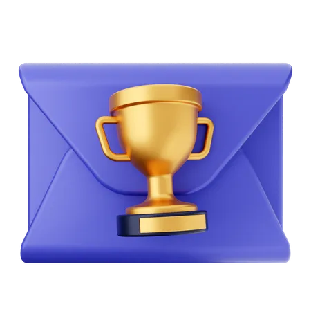 Mensaje de correo de trofeo  3D Icon