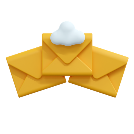 Mensaje de correo en la nube  3D Icon