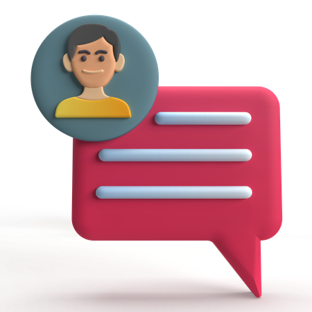 Mensaje de perfil  3D Icon