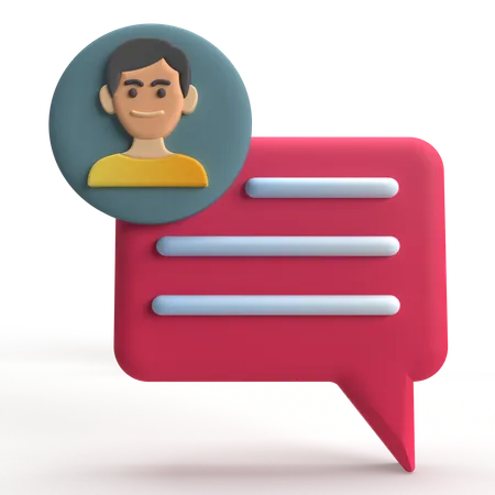 Mensaje de perfil  3D Icon