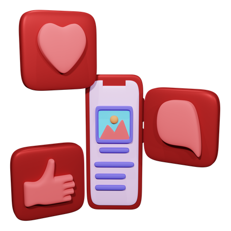 Mensaje de redes sociales  3D Icon