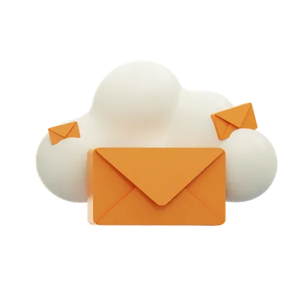 Mensaje en la nube  3D Icon