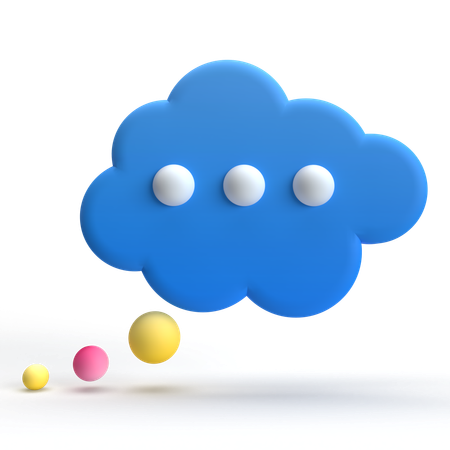 Mensaje en la nube  3D Icon