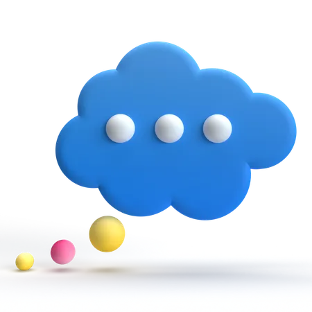 Mensaje en la nube  3D Icon