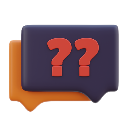 Mensaje de preguntas frecuentes  3D Icon