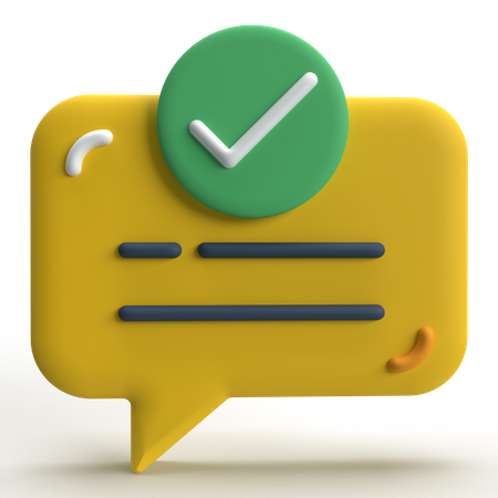 Marca de verificación del mensaje  3D Icon