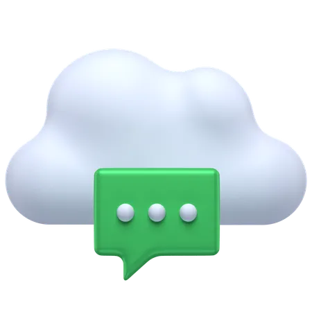 Mensaje en la nube  3D Icon