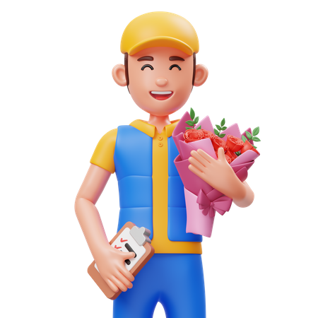 Mensajero de flores  3D Icon