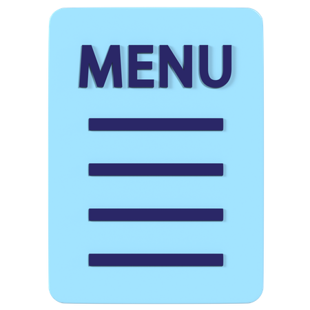 Menu  3D Illustration