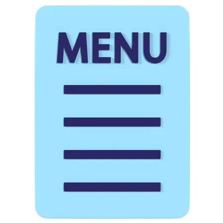 Menu  3D Illustration