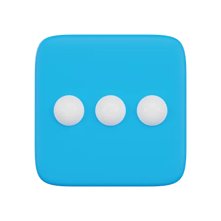 Ellipsis Three Dots Icon Front Side 3 D Rendering 3D Icon