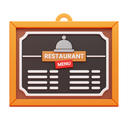 Menu Board  3D Icon