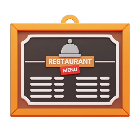 Menu Board  3D Icon