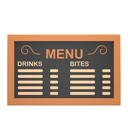 Menu Board  3D Icon