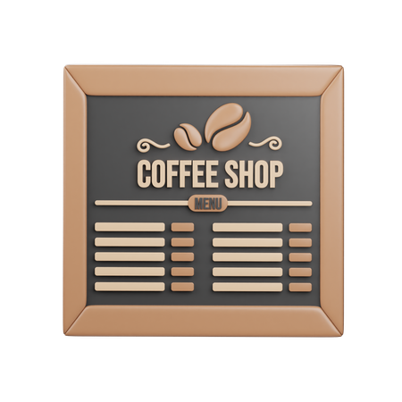 Menu Board  3D Icon