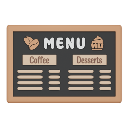 Menu Board  3D Icon