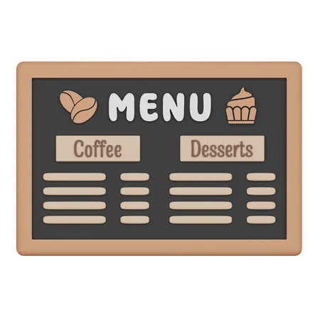 Menu Board  3D Icon