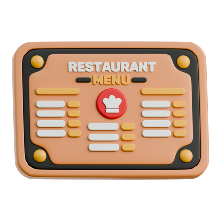 Menu Board  3D Icon