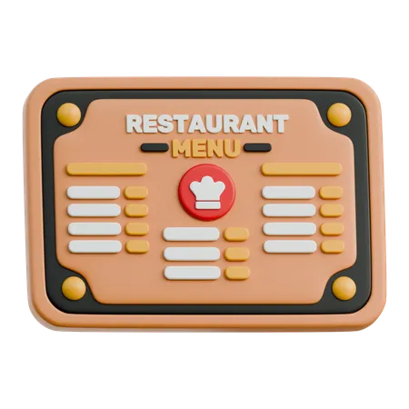 Menu Board  3D Icon