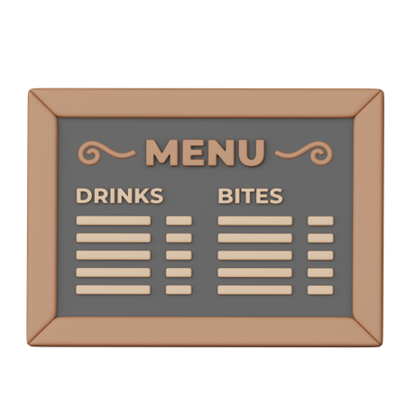 Menu Board  3D Icon