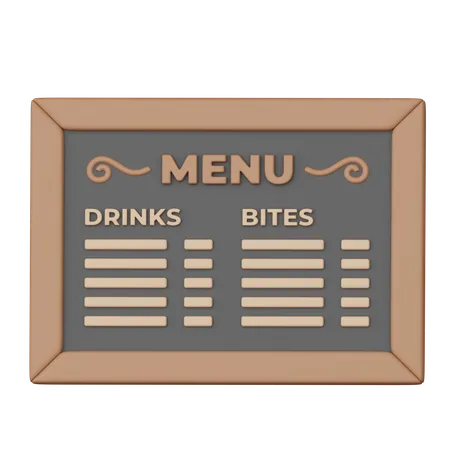 Menu Board  3D Icon