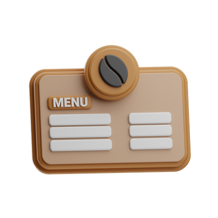 Menu Board  3D Icon