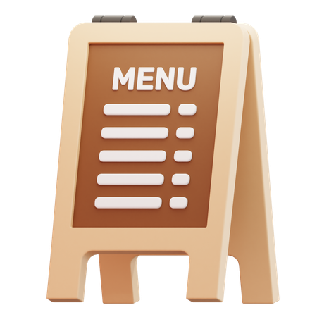 Menu Board Sign  3D Icon