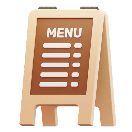 Menu Board Sign  3D Icon