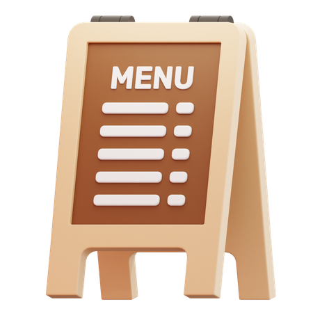 Menu Board Sign  3D Icon